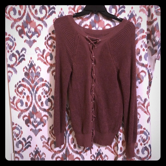 TCEC Boutique Lace up sweater - Picture 1 of 4